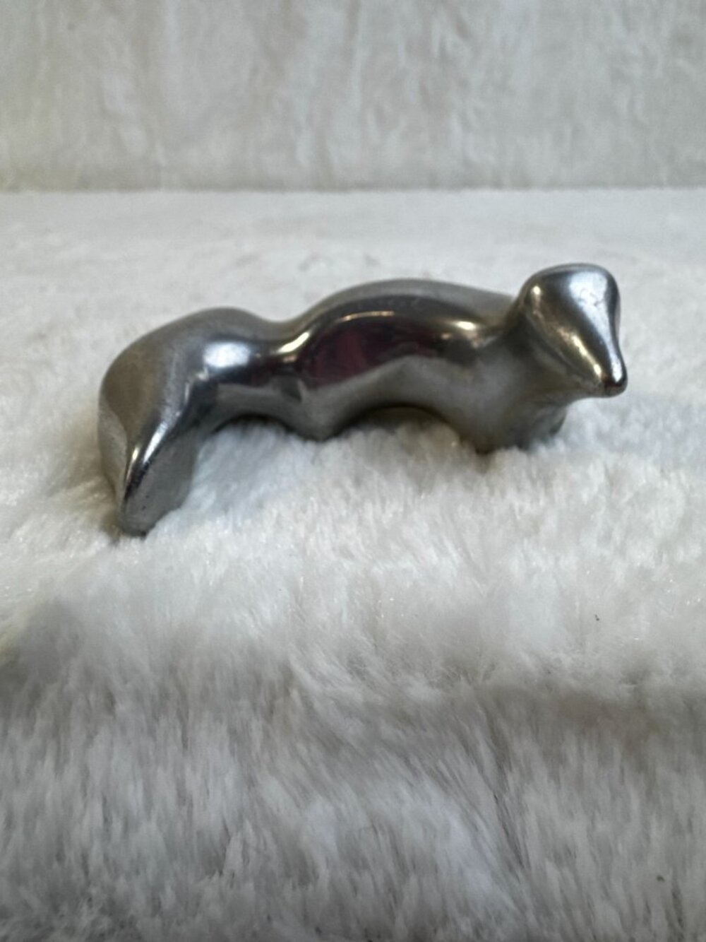 Hoselton Aluminum Sculpture Fox Figurine Canada Wildlife Vintage Unique Art Deco